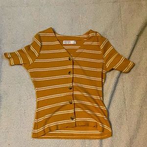 Orange and white striped tee